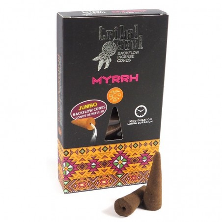 Atbulinio smilkymo kūginiai smilkalai Myrrh, Tribal Soul, 15g