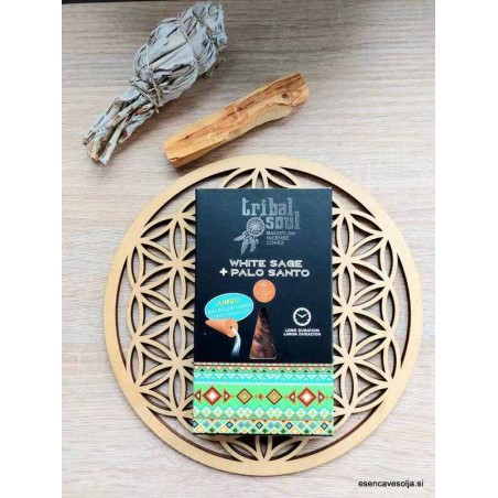 Atbulinio smilkymo kūginiai smilkalai White Sage Palo Santo, Tribal Soul, 15g