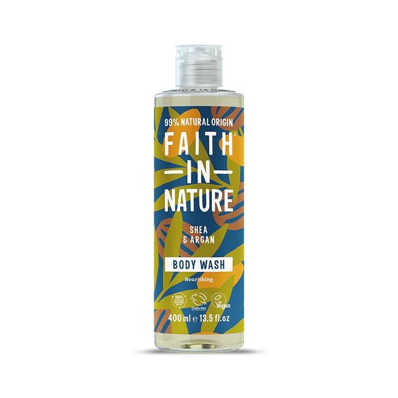 Šampūnas su taukmedžių sviestu ir argano aliejumi, Faith In Nature, 400ml