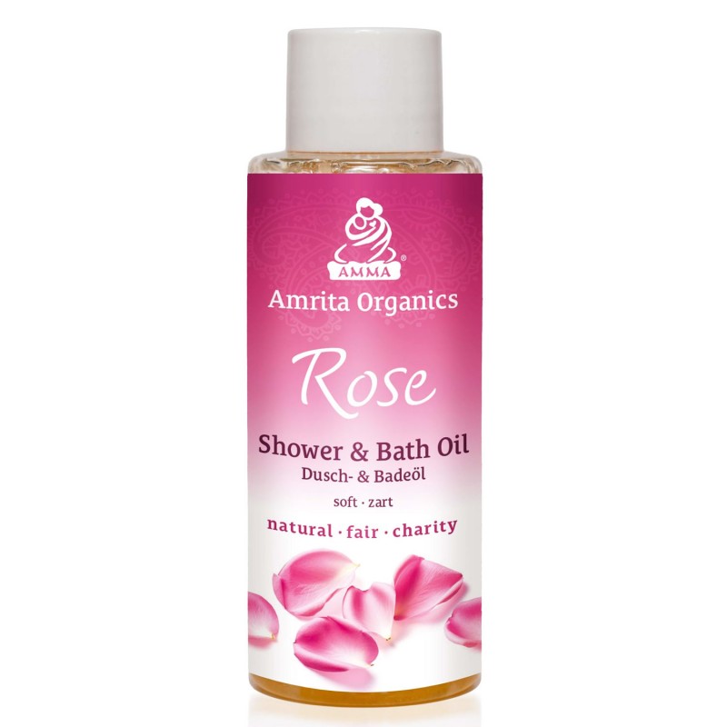 Kūno aliejus voniai Rose, Amrita Organics, 100 ml