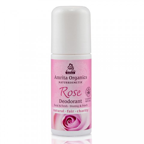 Roll-on kūno dezodorantas Rose, Amrita Organics, 50ml