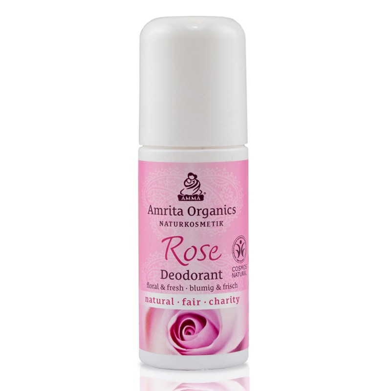 Roll-on kūno dezodorantas Rose, Amrita Organics, 50ml