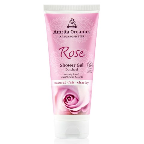 Dušo gelis Rose, Amrita Organics, 200ml