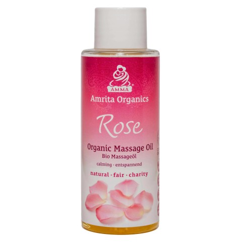 Raminantis kūno masažo aliejus Rose, Amrita Organics, 100ml