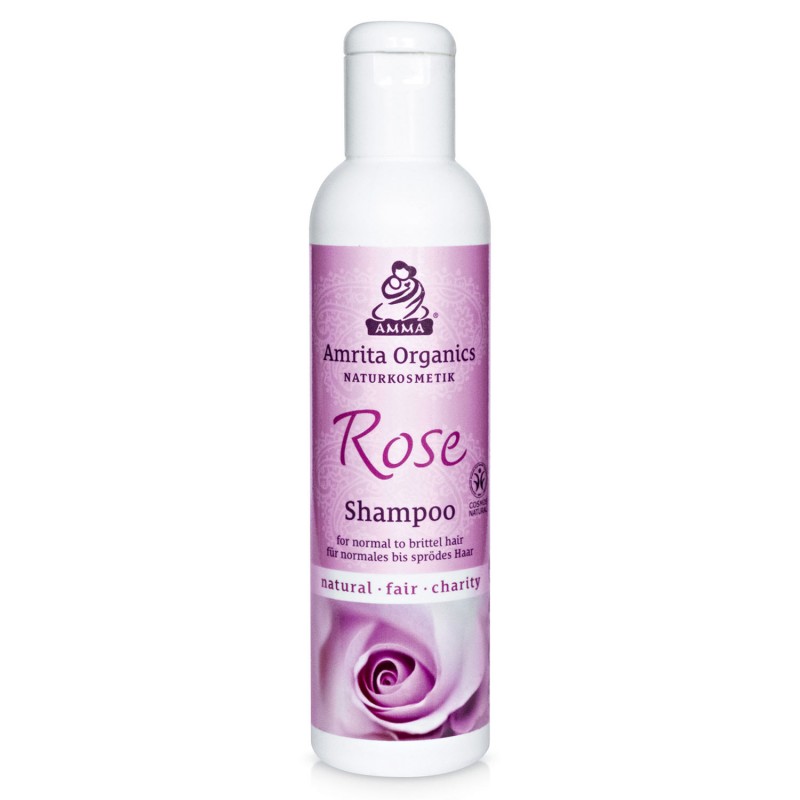 Šampūnas normaliems ir lūžinėjantiems plaukams Rose, Amrita Organics, 200ml