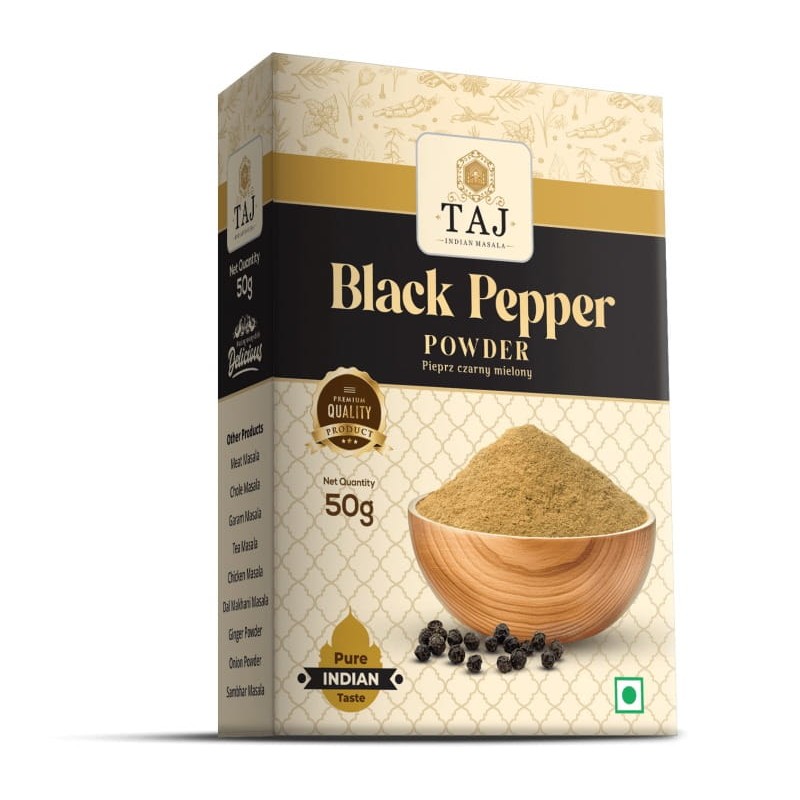 Juodieji pipirai Black Pepper, nesmulkinti, TAJ, 50g