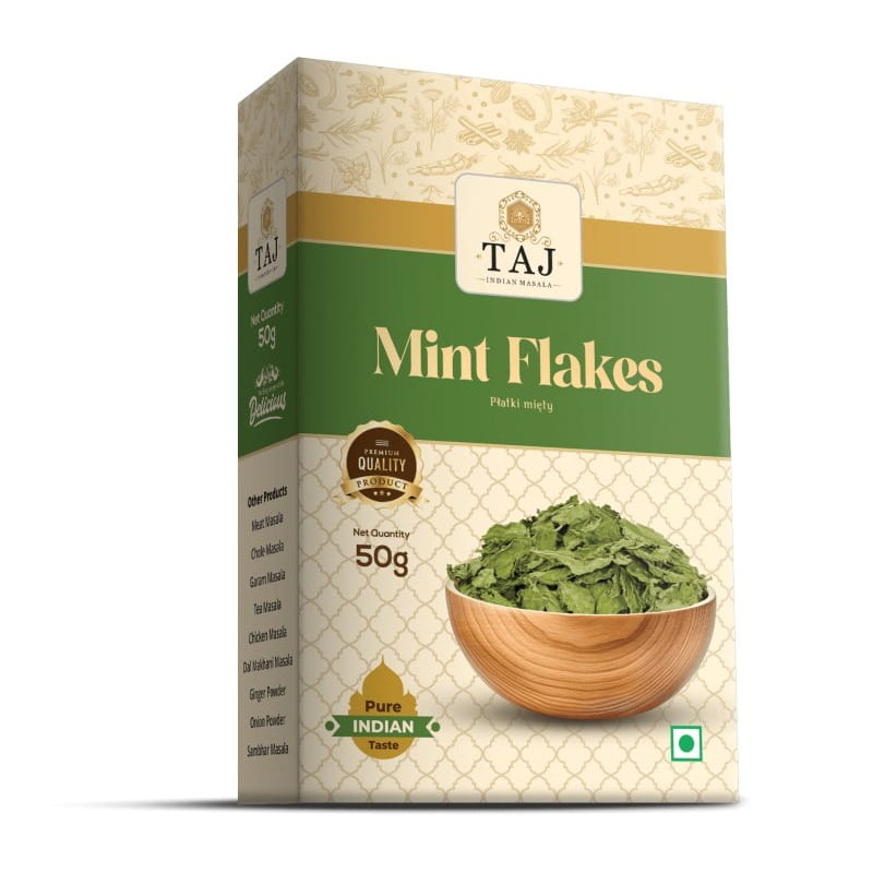 Džiovintos smulkintos mėtos Mint Flakes, TAJ, 50g