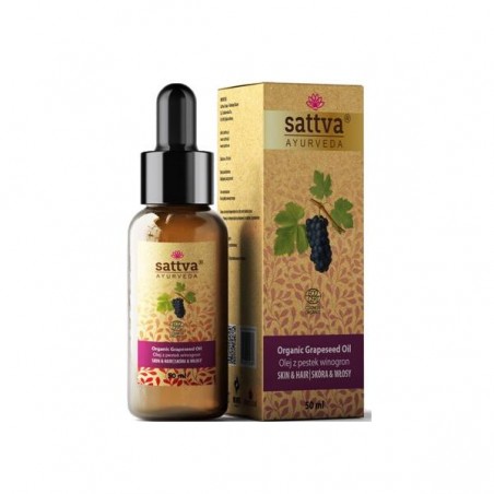 Vynuogių kauliukų aliejus Grape Seed, Sattva Ayurveda, 50ml