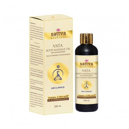 Masažo aliejus sausai ir brandžiai odai Vata, Sattva Ayurveda, 200ml