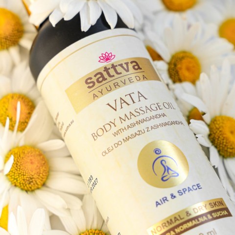 Masažo aliejus sausai ir brandžiai odai Vata, Sattva Ayurveda, 200ml