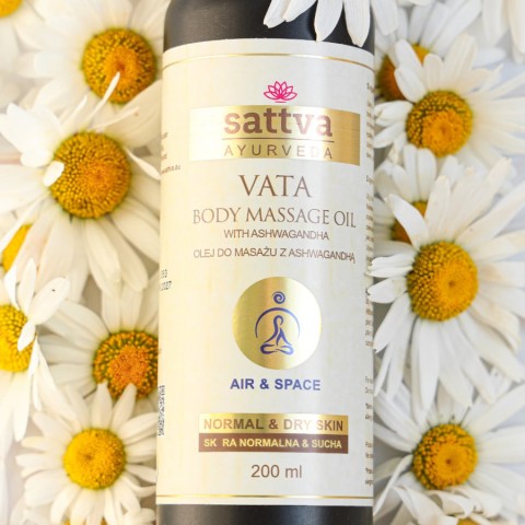 Masažo aliejus sausai ir brandžiai odai Vata, Sattva Ayurveda, 200ml