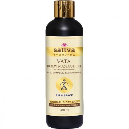 Masažo aliejus sausai ir brandžiai odai Vata, Sattva Ayurveda, 200ml