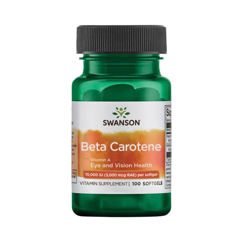 Vitaminas-A Beta Karotenas, Swanson, 3000mcg, 100 kapsulių Vitaminas-A Beta Karotenas, Swanson, 3000mcg, 100 kapsulių