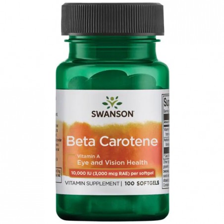 Vitaminas-A Beta Karotenas, Swanson, 3000mcg, 100 kapsulių