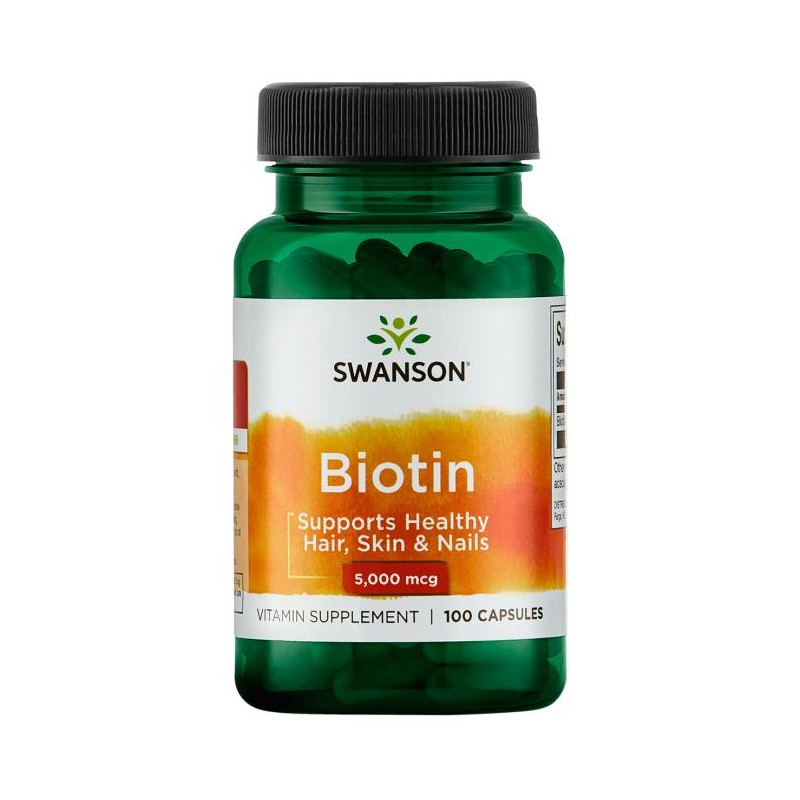 Biotinas, Swanson, 5000mcg, 100 kapsulių Biotinas, Swanson, 5000mcg, 100 kapsulių