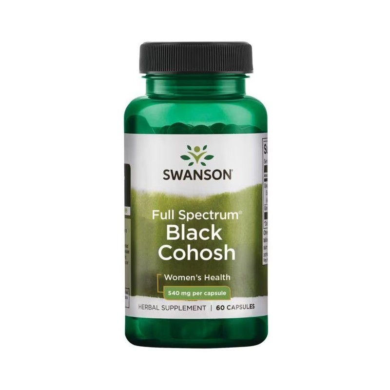 Pilno spektro Black Cohosh, Swanson, 540mg, 60 kapsulių Pilno spektro Black Cohosh, Swanson, 540mg, 60 kapsulių