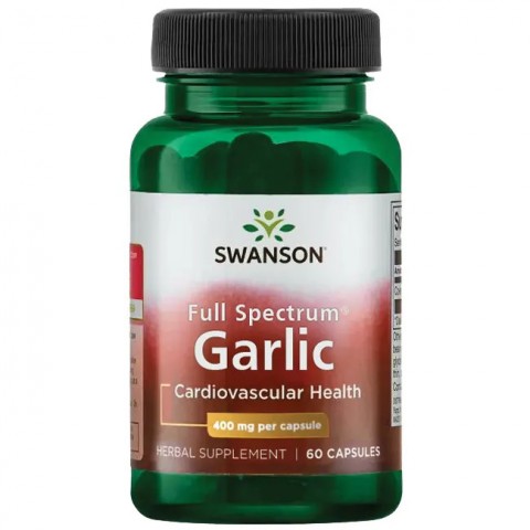 Valgomasis česnakas, Swanson, 400mg, 60 kapsulių
