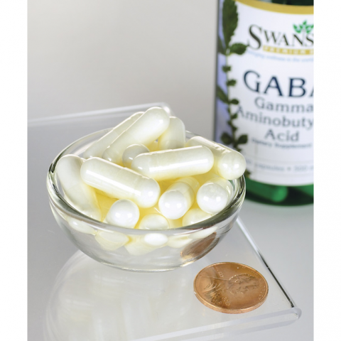 Gama-amino sviesto rūgštis GABA, Swanson, 500mg, 100 kapsulių