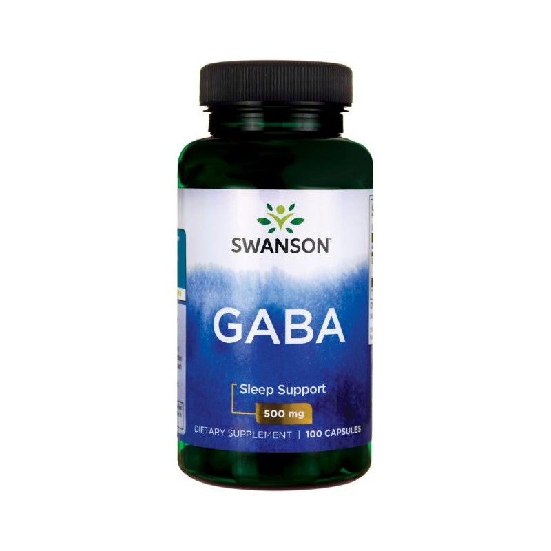 Gama-amino sviesto rūgštis GABA, Swanson, 500mg, 100 kapsulių Gama-amino sviesto rūgštis GABA, Swanson, 500mg, 100 kapsulių