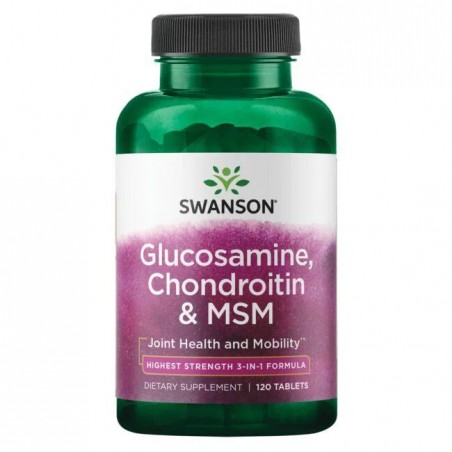 Gliukozaminas, Chondroitinas ir MSM, Swanson, 120 kapsulių