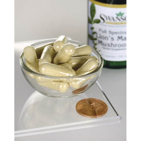 Liūto karčiai grybas Lion's Mane, Swanson, 500mg, 60 kapsulių