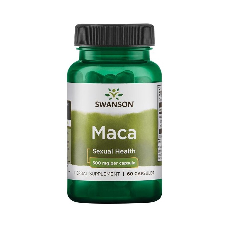 Peruvinė pipirnė Maca, Swanson, 500mg, 60 kapsulių Peruvinė pipirnė Maca, Swanson, 500mg, 60 kapsulių