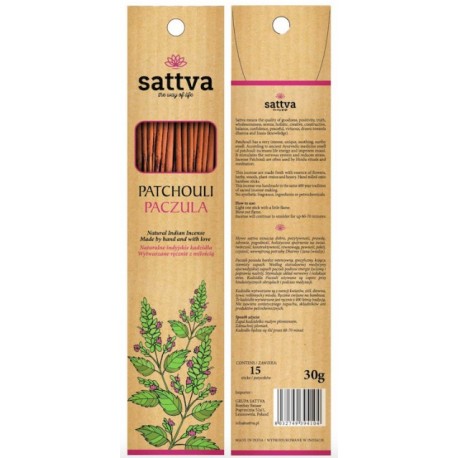 Ароматические палочки с ароматом пачули Patchouli, Sattva Ayurveda, 15 шт.