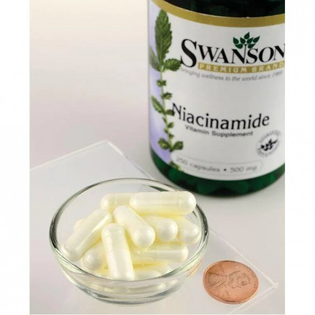 Vitaminas B3 Niacinas, Swanson, 500mg, 250 kapsulių