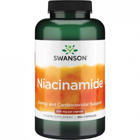 Vitaminas B3 Niacinas, Swanson, 500mg, 250 kapsulių