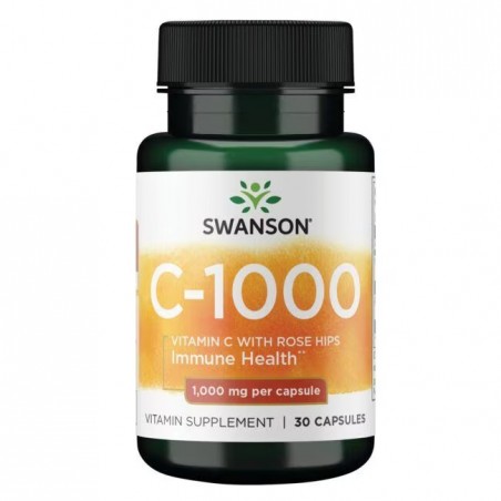 Vitaminas C su erškėčių ekstraktu, Swanson, 1000mg, 30 kapsulių