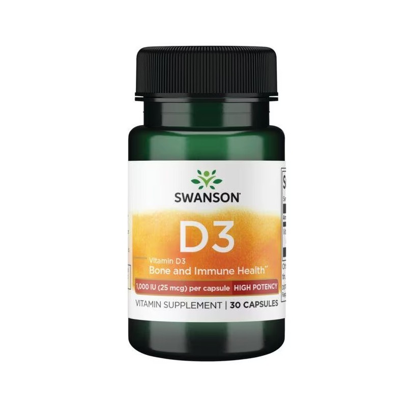 Vitamin D3 1000TV, 25 mcg, Swanson, 30 capsules Vitamin D3 1000TV, 25 mcg, Swanson, 30 capsules