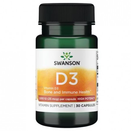 Vitamin D3 1000TV, 25 mcg, Swanson, 30 capsules
