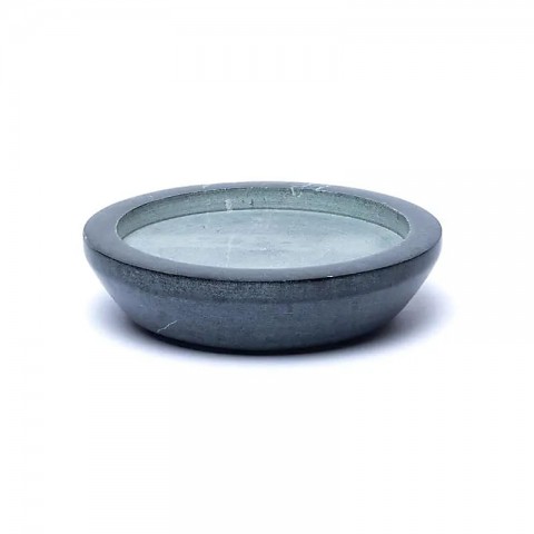 Round grey soapstone tray - candle base, 10cm