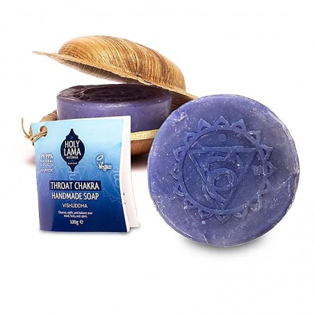 Throat Chakra Soap in Palm Leaf Vishuddha, Holy Lama, 100g