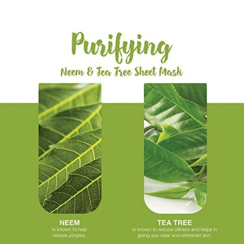 Purifying Neem and Tea Tree Sheet Face Mask, Himalaya, 30ml