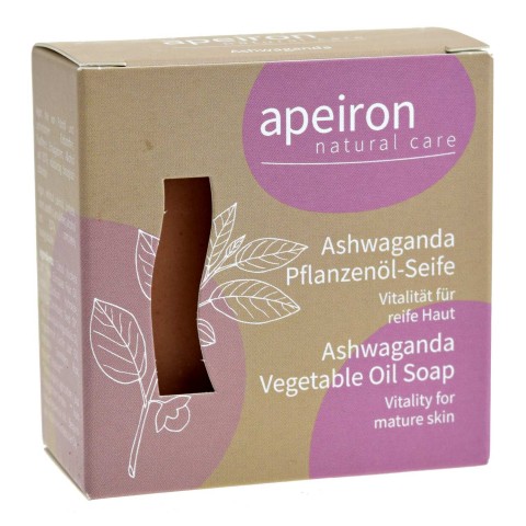 Vaistažolių aliejų muilas su Ašvaganda Ashwagandha, Apeiron, 100 g