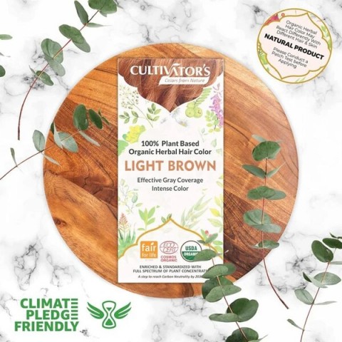 Augaliniai šviesiai rudos spalvos plaukų dažai Light Brown, Cultivator's, 100g