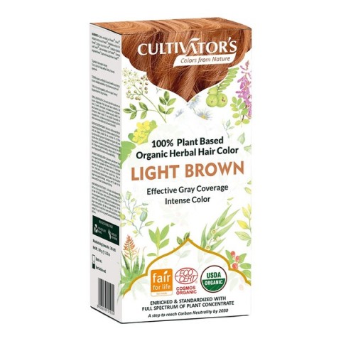 Augaliniai šviesiai rudos spalvos plaukų dažai Light Brown, Cultivator's, 100g