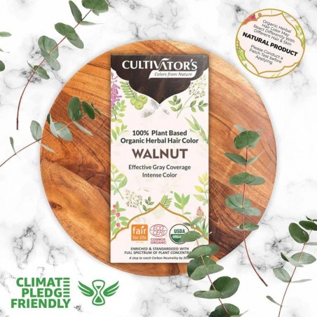 Augaliniai rudi plaukų dažai Walnut, Cultivator's, 100g