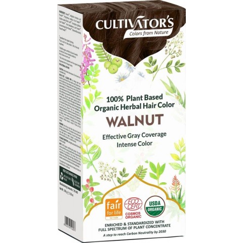 Augaliniai rudi plaukų dažai Walnut, Cultivator's, 100g