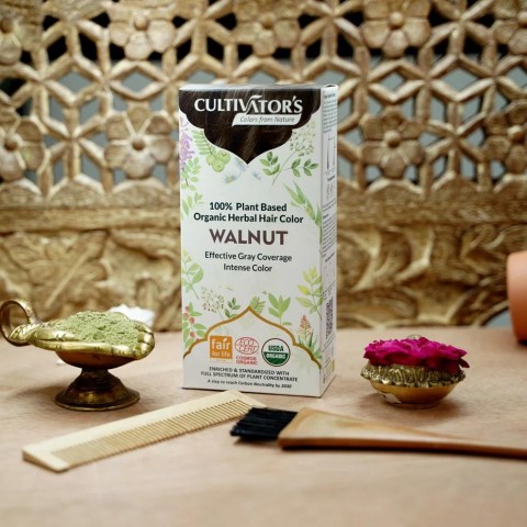 Augaliniai rudi plaukų dažai Walnut, Cultivator's, 100g