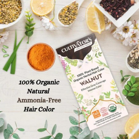Augaliniai rudi plaukų dažai Walnut, Cultivator's, 100g
