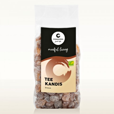 Ajurvedinis rudas gabalinis cukrus Tea Kandis, Cosmoveda, 400 g