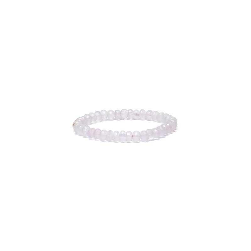 Elasticated rose quartz edge bracelet, AA quality, 6mm