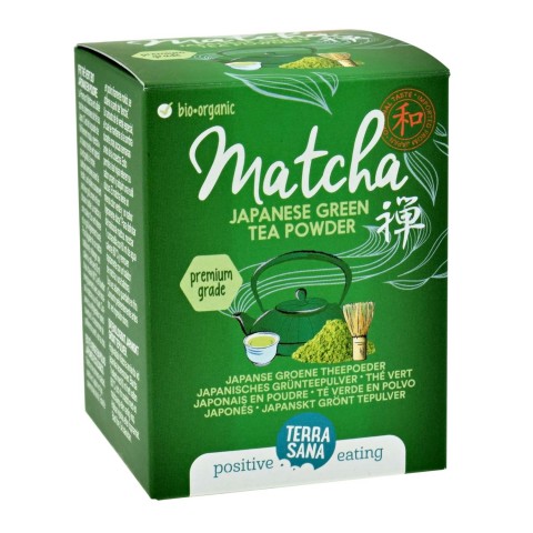 Premium klasės žaliosios arbatos milteliai Matcha Organic, Terra Sana, 30g