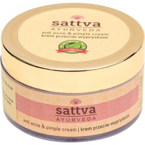 Veido kremas nuo spuogų Anti Acne & Pimple, Sattva Ayurveda, 50g