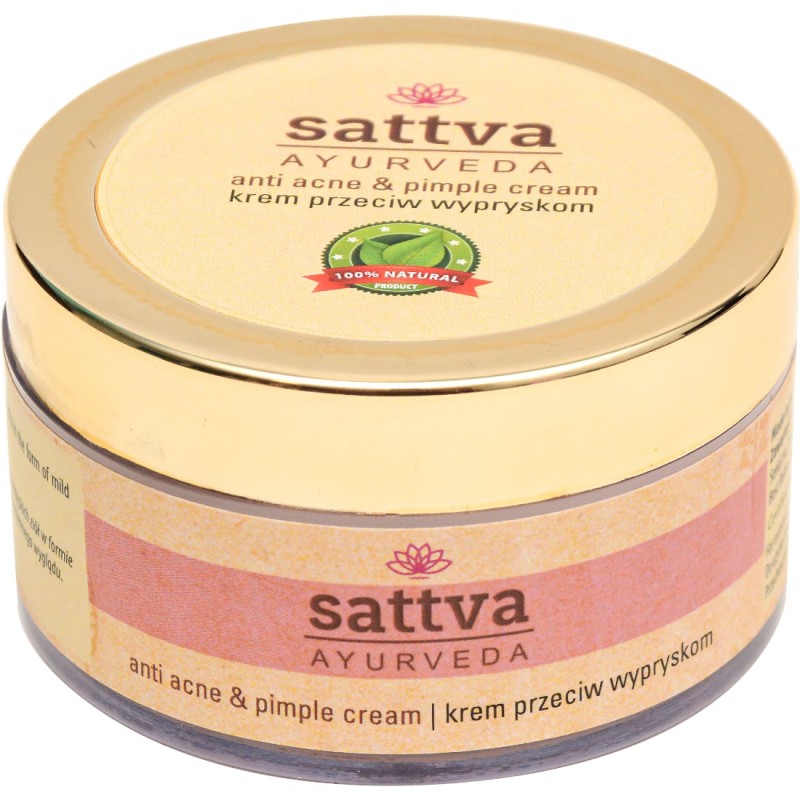 Veido kremas nuo spuogų Anti Acne & Pimple, Sattva Ayurveda, 50g