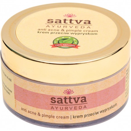 Veido kremas nuo spuogų Anti Acne & Pimple, Sattva Ayurveda, 50g