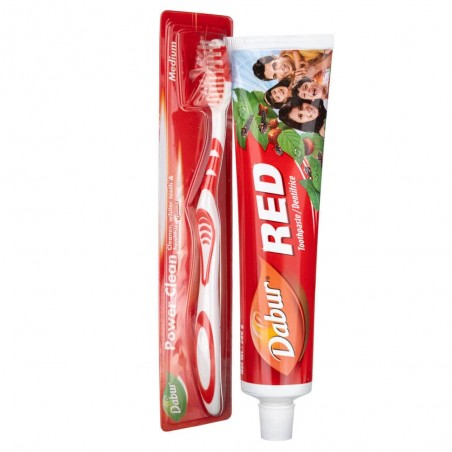 Зубная паста с зубной щеткой RED, Dabur, 200г