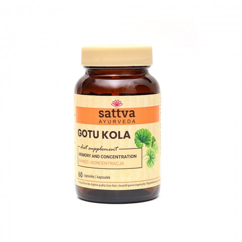 Maisto papildas Gotu Kola, Sattva Ayurveda, 60 kapsulių